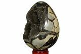 Septarian Dragon Egg Geode - Black Crystals #157898-2